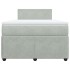 Cama box spring con colchón terciopelo gris claro 120x200