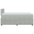 Cama box spring con colchón terciopelo gris claro 120x200
