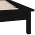 Estructura de cama con LED madera maciza negra 90x200