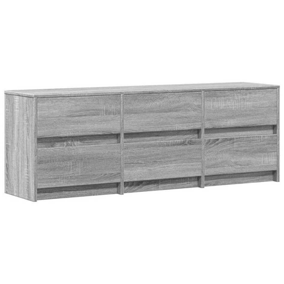 Mueble de TV madera ingeniería gris Sonoma 140x34x50