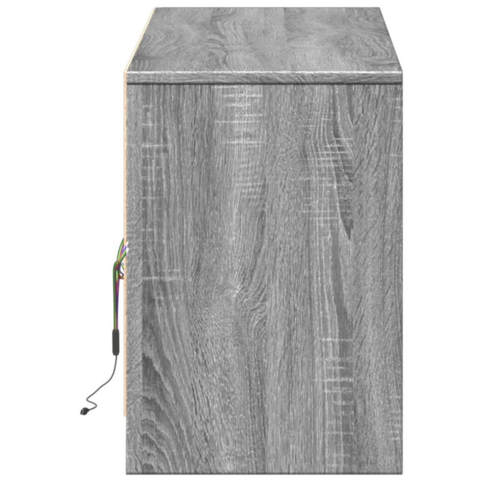 Mueble de TV madera ingeniería gris Sonoma 140x34x50