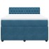 Cama box spring con colchón terciopelo azul 140x190