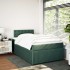 Cama box spring con colchón terciopelo verde oscuro 120x200