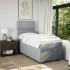 Cama box spring con colchón tela gris claro 90x190