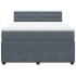 Cama box spring con colchón terciopelo gris oscuro 140x200