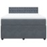 Cama box spring con colchón terciopelo gris oscuro 140x200