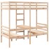 Cama alta con escritorio y asientos madera maciza 90x190