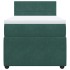 Cama box spring con colchón terciopelo verde oscuro 90x190