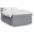 Cama box spring con colchón tela gris claro 140x200