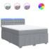 Cama box spring con colchón tela gris claro 140x200