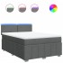 Cama box spring con colchón tela gris oscuro 160x200