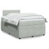 Cama box spring con colchón terciopelo gris claro 120x200