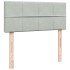 Cama box spring con colchón terciopelo gris claro 120x200