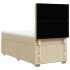 Cama box spring con colchón tela color crema 80x200