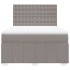 Cama box spring con colchón tela gris taupe 140x190