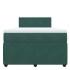 Cama box spring con colchón terciopelo verde oscuro 120x190