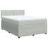 Cama box spring con colchón terciopelo gris claro 140x200