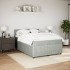 Cama box spring con colchón terciopelo gris claro 140x200