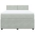 Cama box spring con colchón terciopelo gris claro 140x200