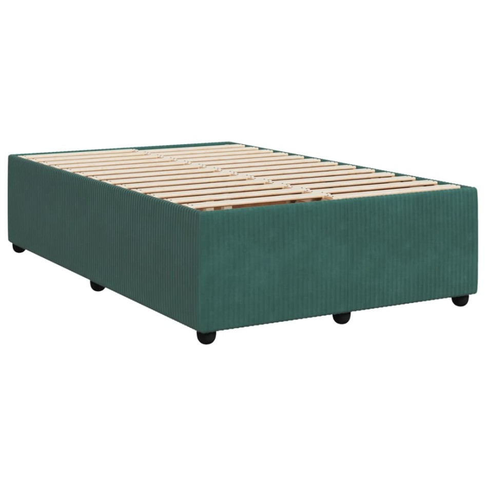 Cama box spring con colchón terciopelo verde oscuro 120x200