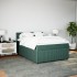 Cama box spring con colchón terciopelo verde oscuro 140x200