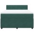 Cama box spring con colchón terciopelo verde oscuro 140x200