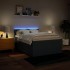 Cama box spring con colchón tela azul 160x200