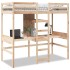 Cama alta sin colchón madera maciza de pino 80x200