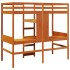 Cama alta sin colchón madera maciza pino marrón cera 75x190