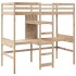 Cama alta sin colchón madera maciza de pino 75x190