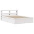 Estructura de cama con cabecero madera pino blanco 160x200