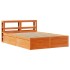 Estructura cama con cabecero madera pino marrón cera 140x190