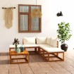 Set muebles de jardín 6 pzas con cojines madera maciza acacia
