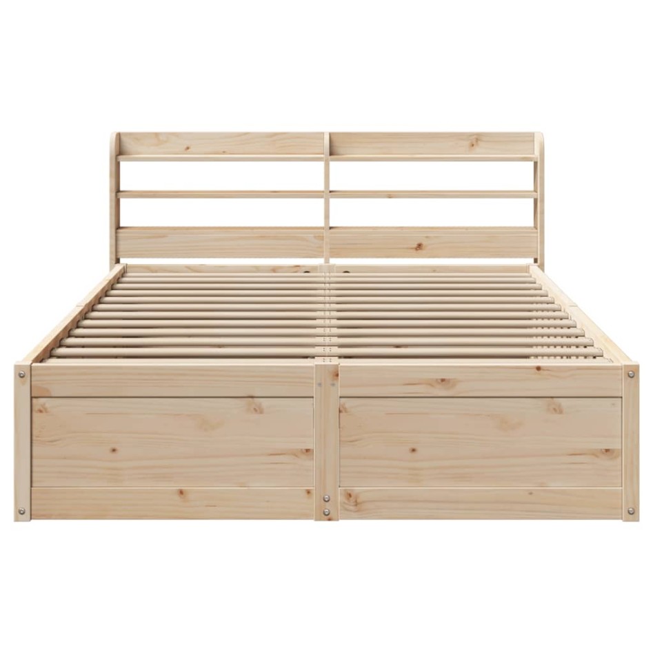 Estructura de cama con cabecero madera maciza pino 160x200