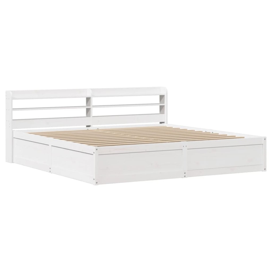 Estructura cama cabecero madera maciza pino blanco 180x200
