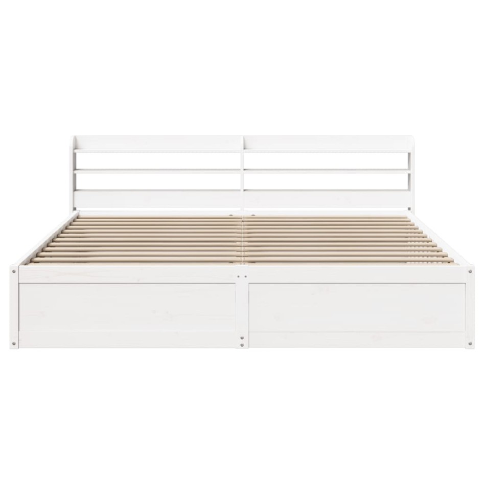 Estructura cama cabecero madera maciza pino blanco 180x200