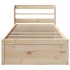 Estructura de cama con cabecero madera maciza pino 75x190