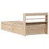 Estructura de cama con cabecero madera maciza pino 75x190