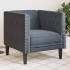 Sillón Chesterfield de terciopelo gris