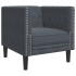 Sillón Chesterfield de terciopelo gris
