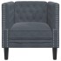 Sillón Chesterfield de terciopelo gris