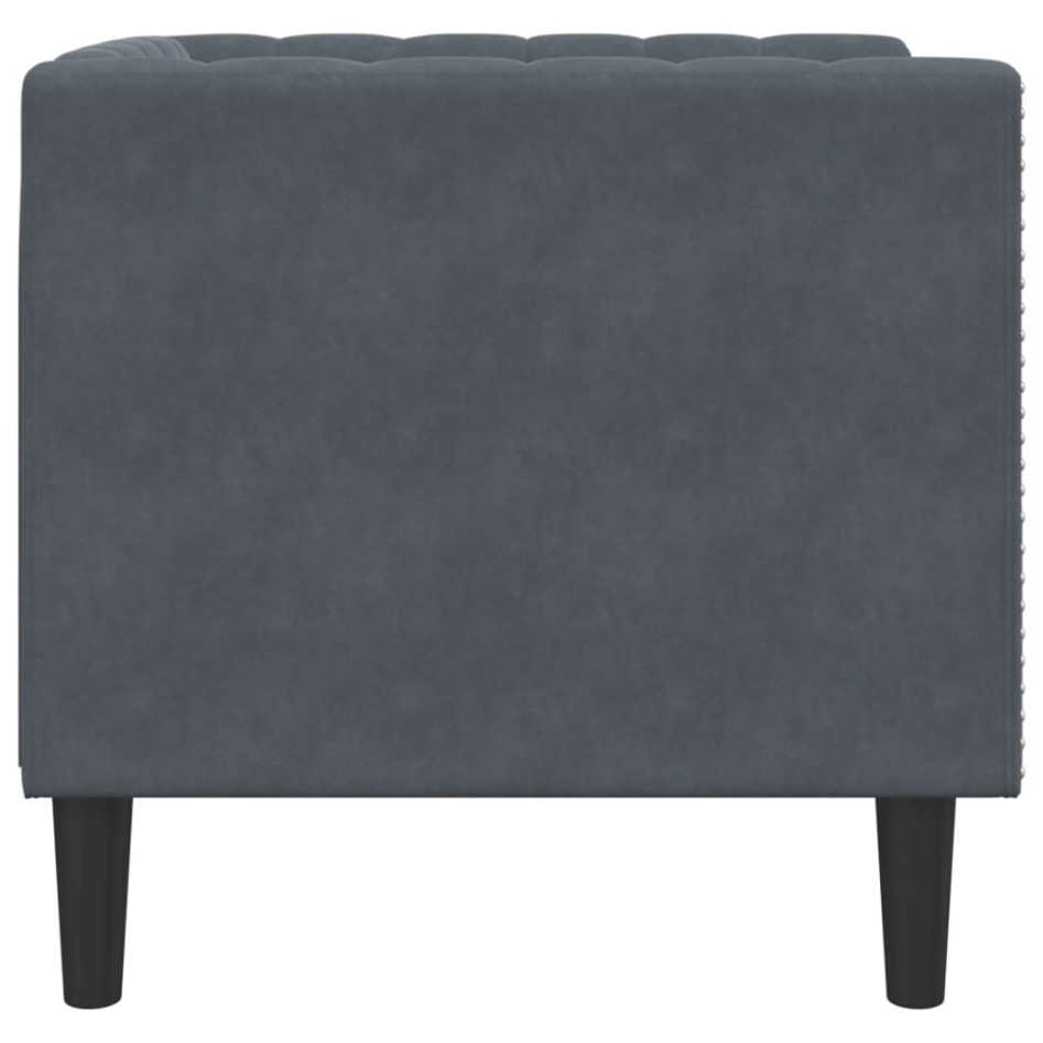 Sillón Chesterfield de terciopelo gris