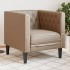 Sillón Chesterfield de cuero artificial marrón