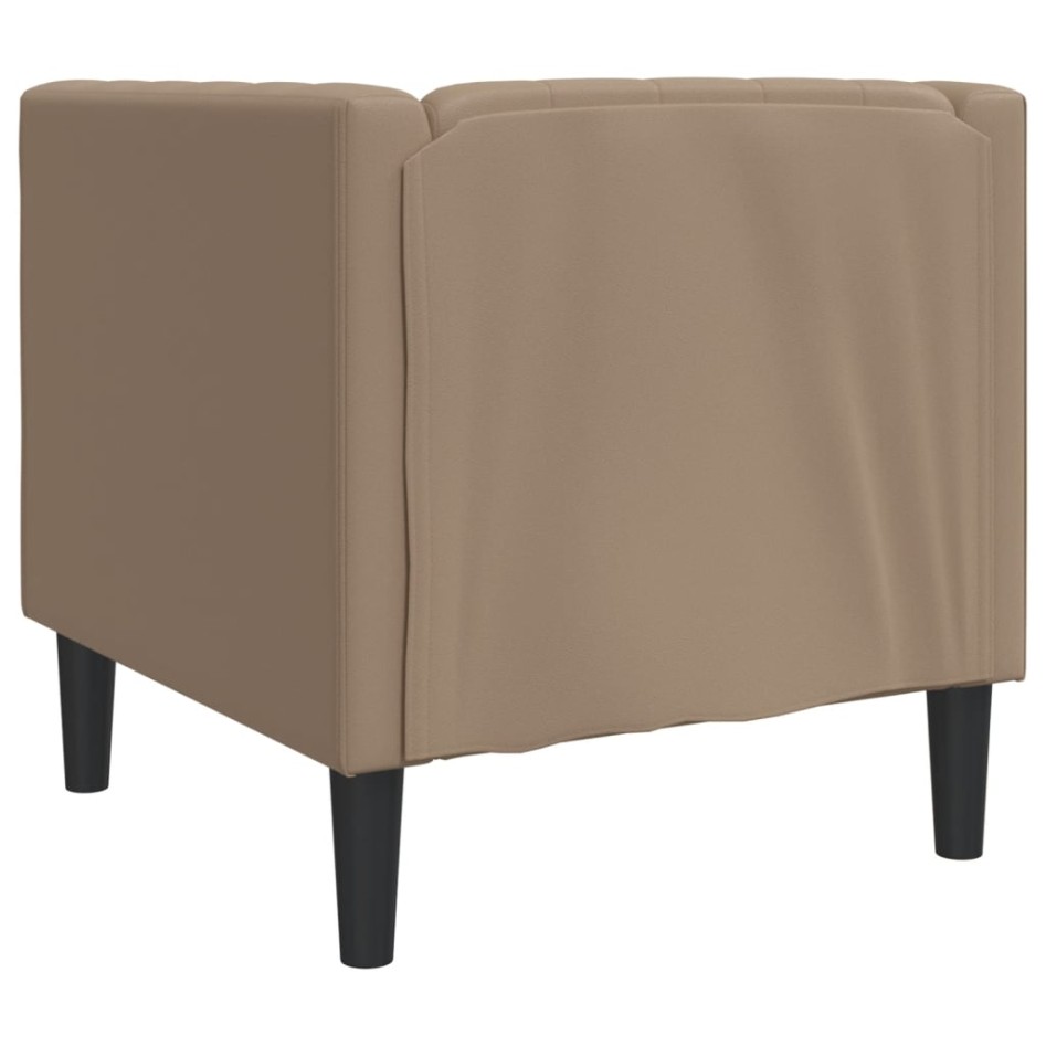 Sillón Chesterfield de cuero artificial marrón