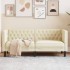 Sofá Chesterfield de 2 plazas cuero artificial blanco