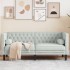 Sofá Chesterfield 2 plazas con cojines terciopelo gris