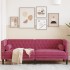 Sofá Chesterfield 3 plazas con cojines terciopelo rojo
