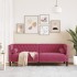 Sofá Chesterfield 3 plazas con cojines terciopelo rojo