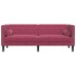 Sofá Chesterfield 3 plazas con cojines terciopelo rojo