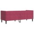 Sofá Chesterfield 3 plazas con cojines terciopelo rojo